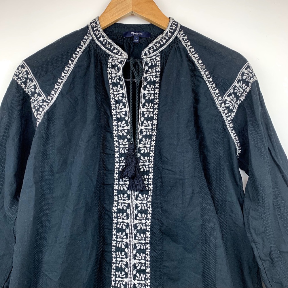 MADEWELL Camelia Embroidered Tassel Blouse S - Picture 5 of 7
